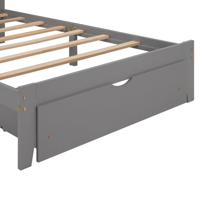 Twin Size Platform Bed with Drawer, Gray(New SKU:WF288467AAE)