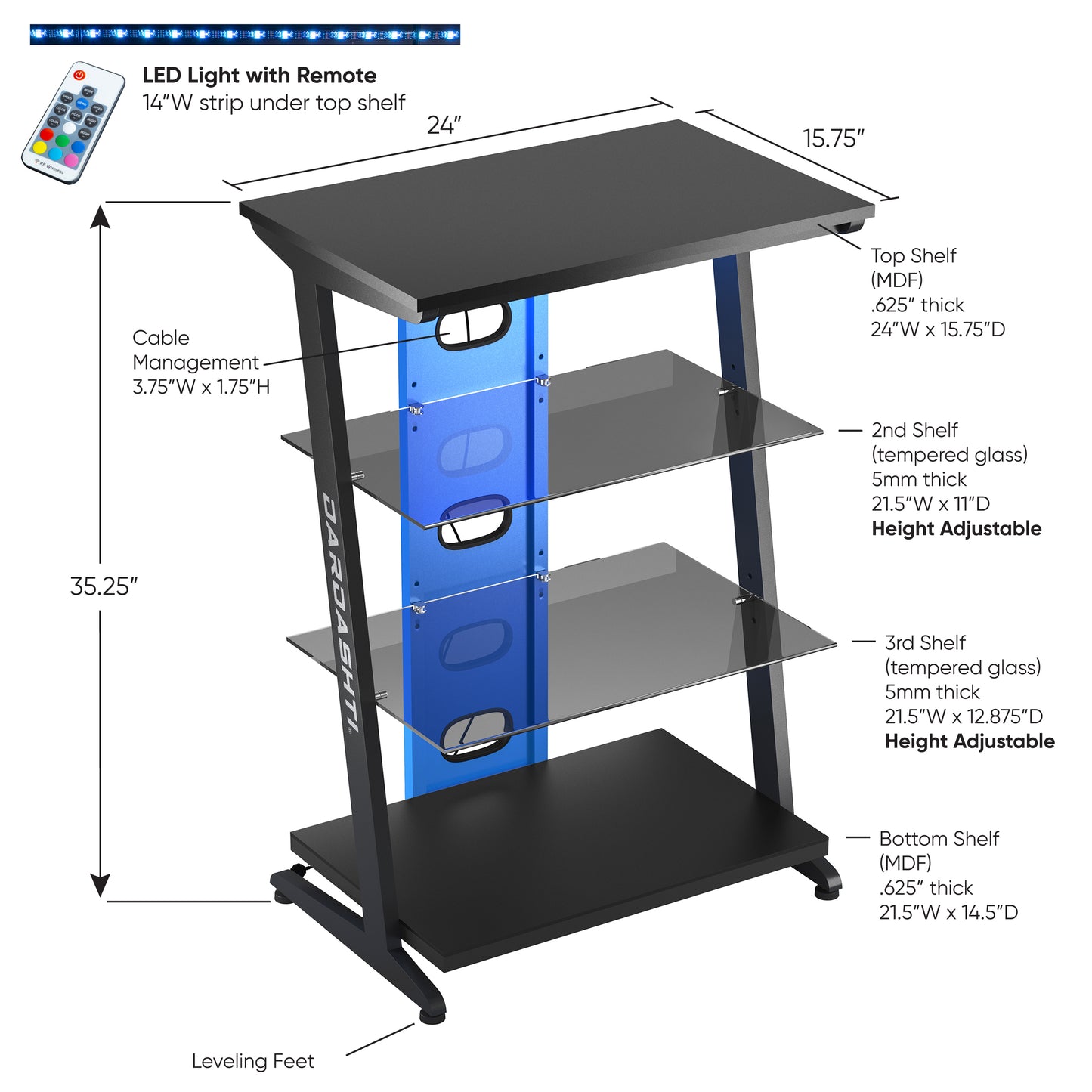 Dardashti Gaming Shelves S1-21 Cobalt Blue