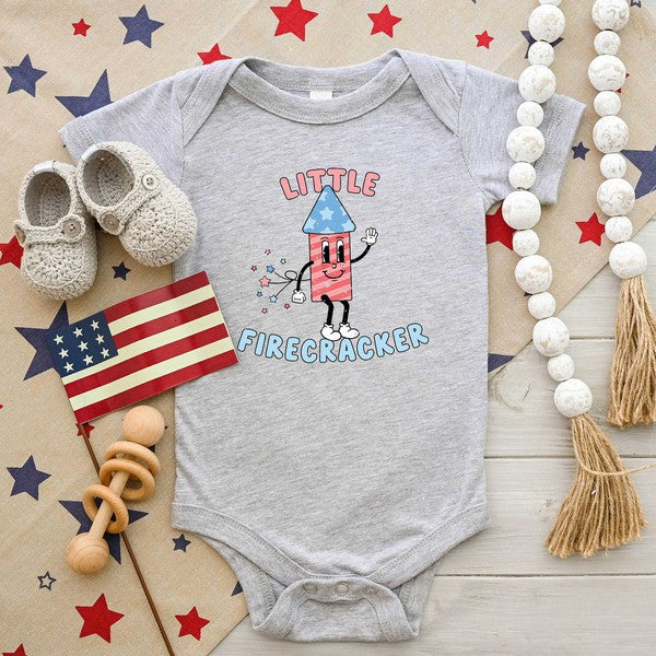 Retro Little Firecracker Baby Onesie