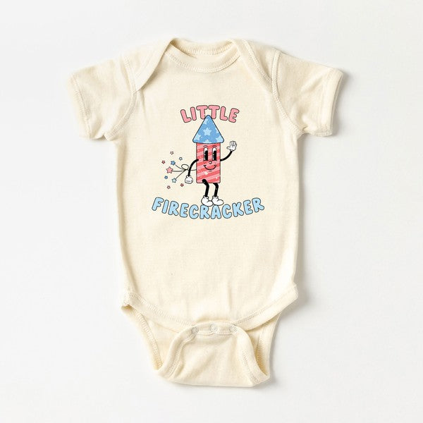 Retro Little Firecracker Baby Onesie