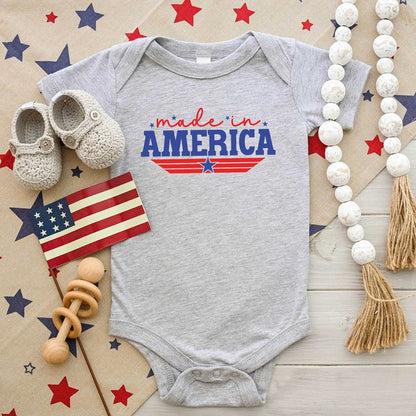 Made In America Stripes Baby Onesie