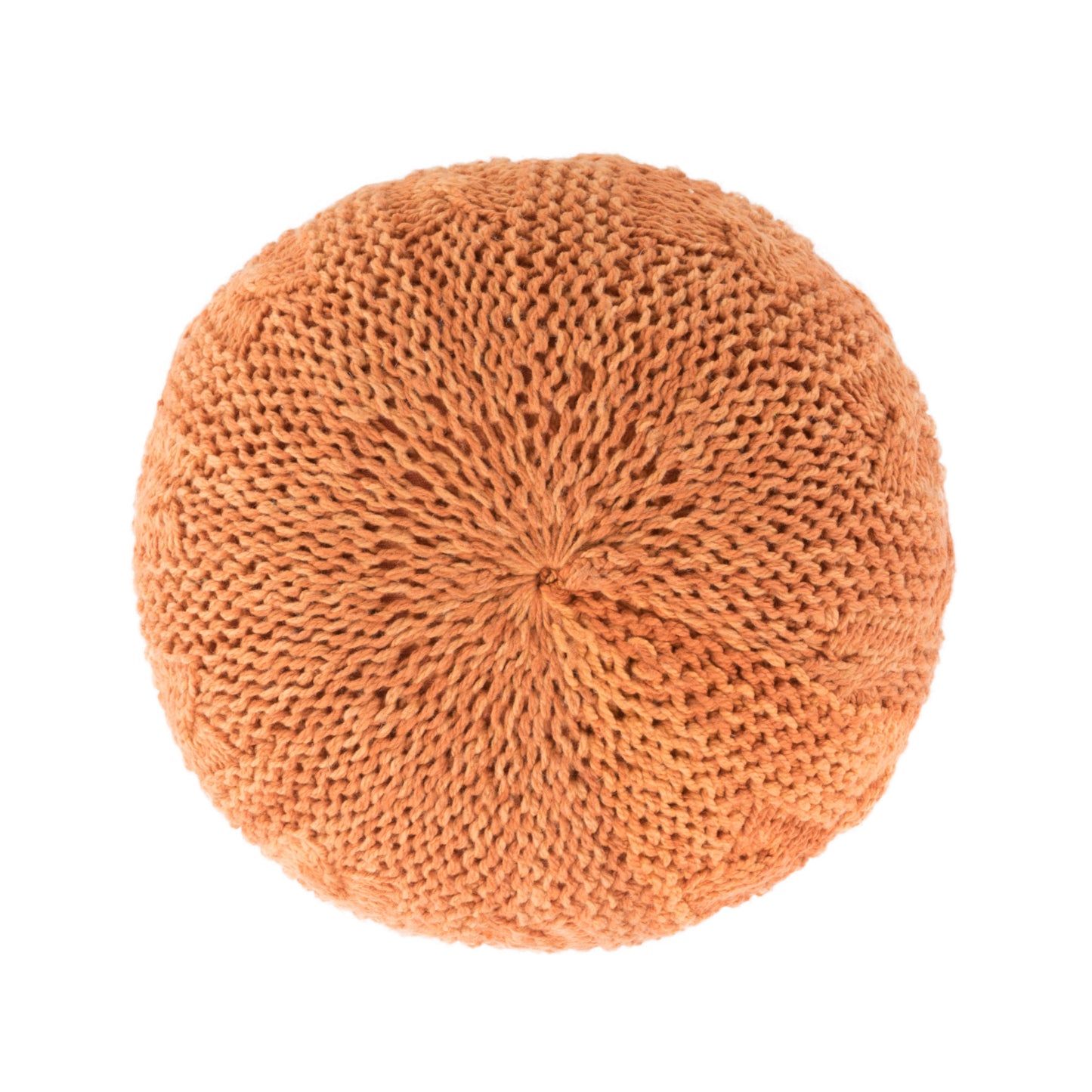 Indoor handmade modern orange fabric woven pouf