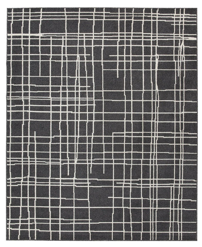 Ashley Jai Black+Cream+Gray Casual 5' x 7' Rug R403132