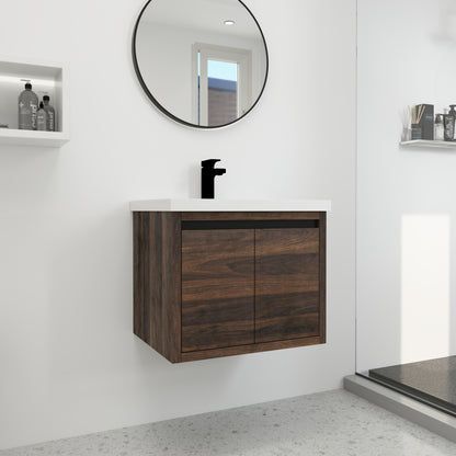 Bathroom Cabinet With Sink,Soft Close Doors,Float Mounting Design,24 Inch For Small Bathroom,24x18KD-Packing）