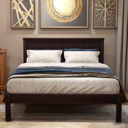 Platform Bed Frame with Headboard , Wood Slat Support , No Box Spring Needed ,Twin,Espresso(OLD SKU:WF191418AAP)