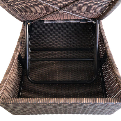 Alameda Indoor/Outdoor Patio Wicker Sunbed with Dark Grey Polyester Cushion