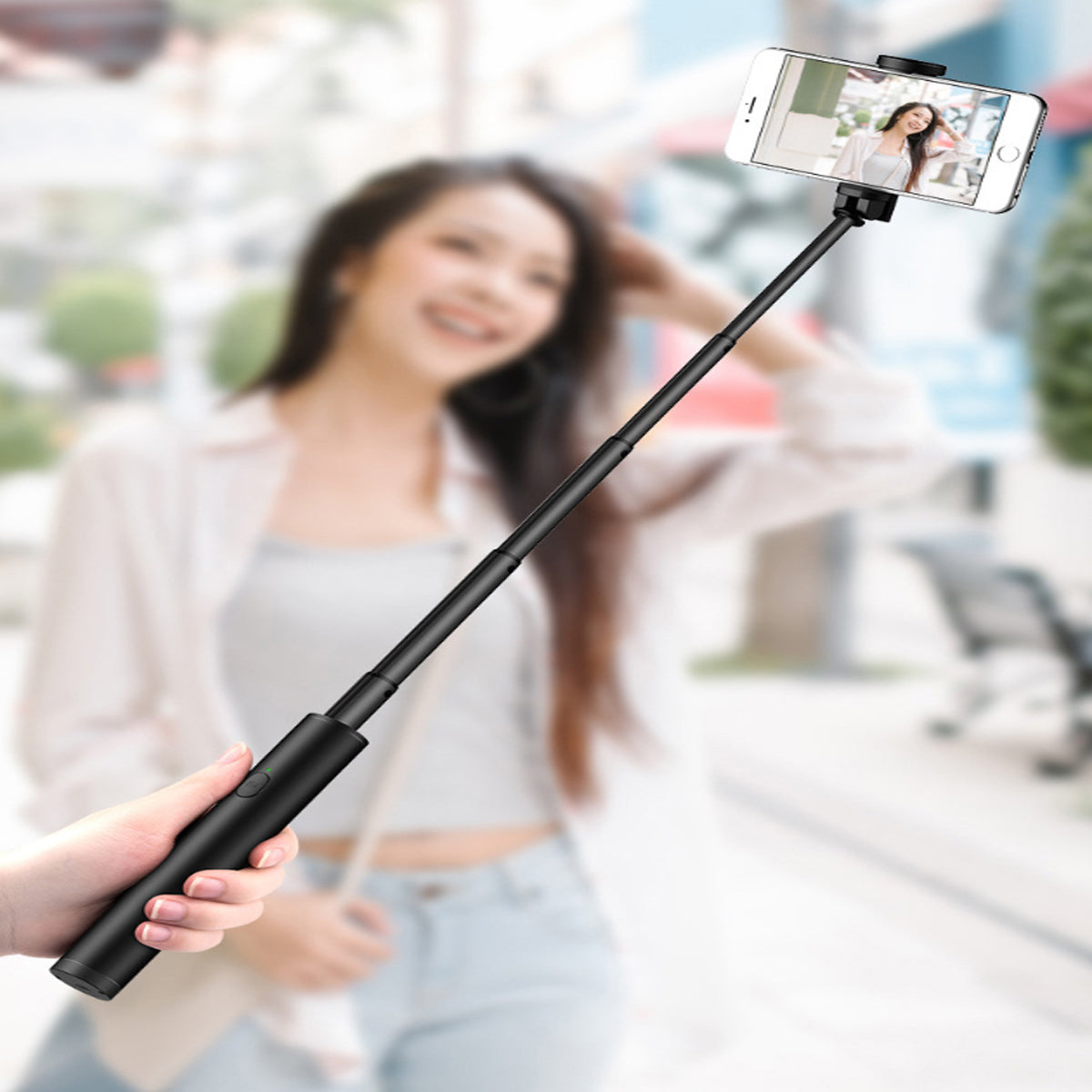 Invisi Mini Selfie Stick Extendable And Foldable by VistaShops