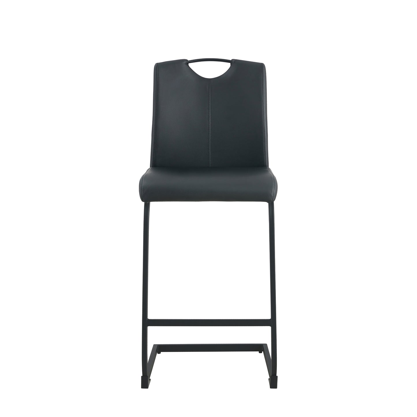 Black PU Chair Barstool Dining Counter Height Chair Set of 2