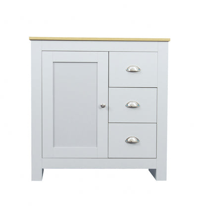 Kitchen Sideboard Cupboard , White High Gloss Dining Room Buffet Storage Cabinet Hallway Living Room TV Stand Unit Display Cabinet with Drawer and 2 Doors