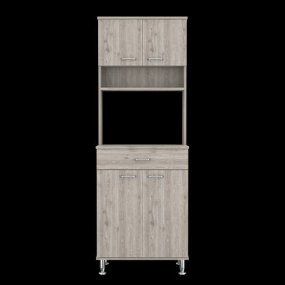 Santa Maria 1-Drawer 1-Shelf Area Pantry with Adjustable Metal Legs Light Grey