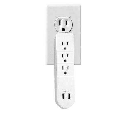 Versatile Multi Outlet AC Plus Fast USB Charger With Surge Protection by VistaShops
