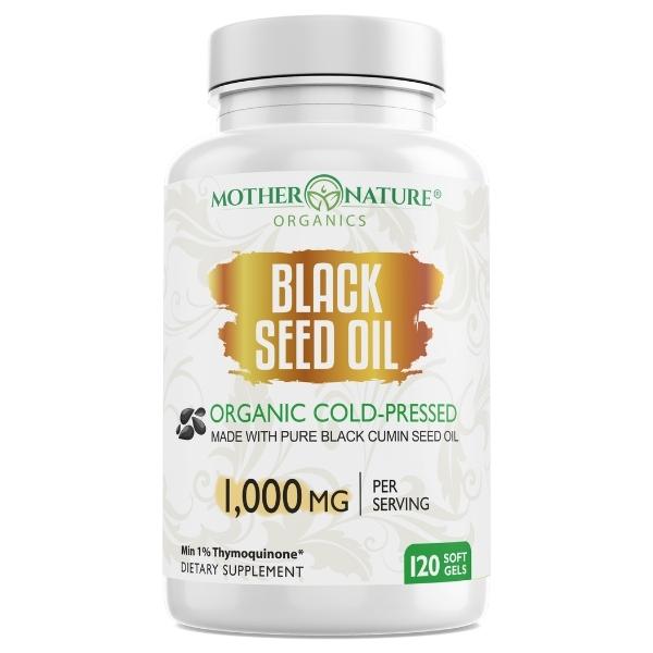 Black Seed Oil Capsules 1,000mg (Softgel) by Mother Nature Organics