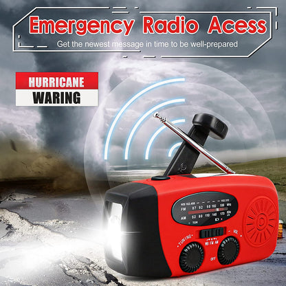 Storm Safe Emergency AM/FM/NOAA Weather Band Radio With Solar Flash Light And Built-in Phone Charger by VistaShops