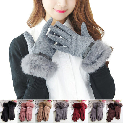 Kitten Mittens Faux Fur Lining Touch Smart Gloves by VistaShops