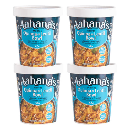 Aahana's Madras Quinoa & Lentil Bowl (Khichdi) - Gluten-Free, 16g Plant-Based Protein, Vegan, Non-GMO, Ready-to-Eat Meal (2.3oz., Pack of 4) by aahanasnaturals.com