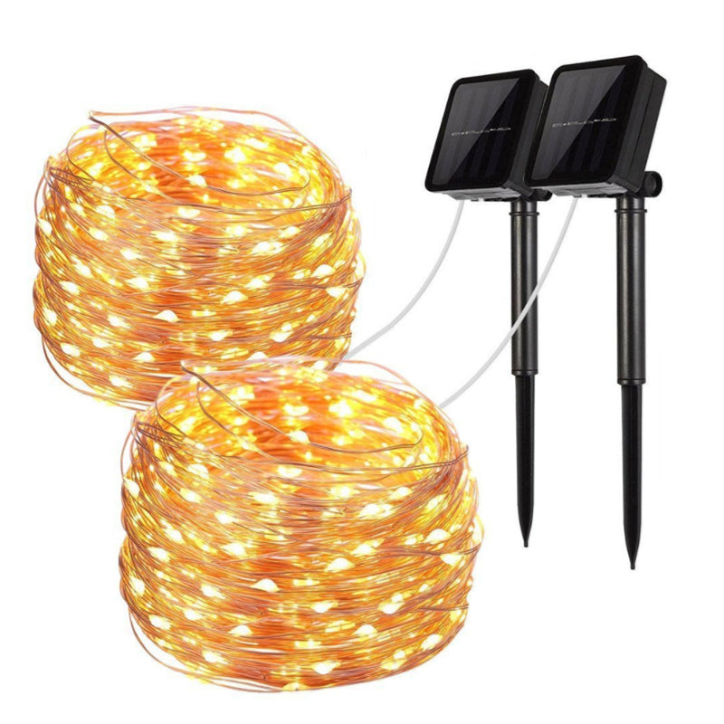 Mini Fiery 100 Lights Shine Like Firebugs With Solar Power 2/ Pak by VistaShops