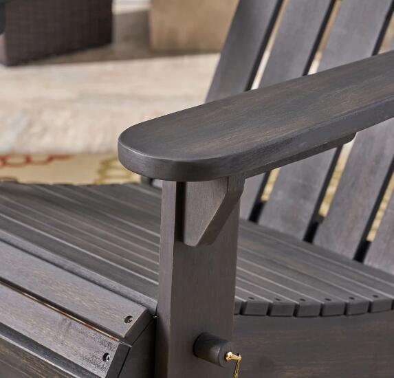 Dark Gray Hollywood Foldable Solid Wood ADIRONDACK Chair