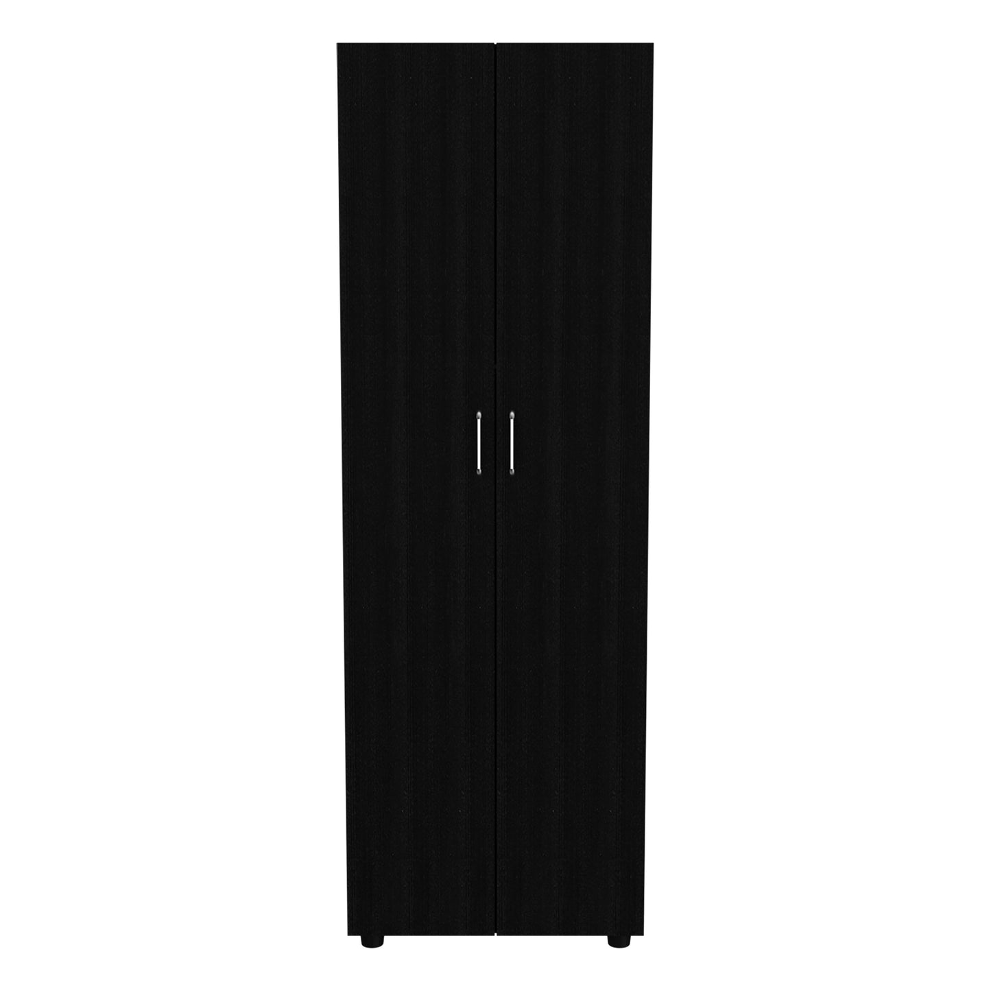 Chagrin 2-Shelf Rectangle Armoire  Black Wengue