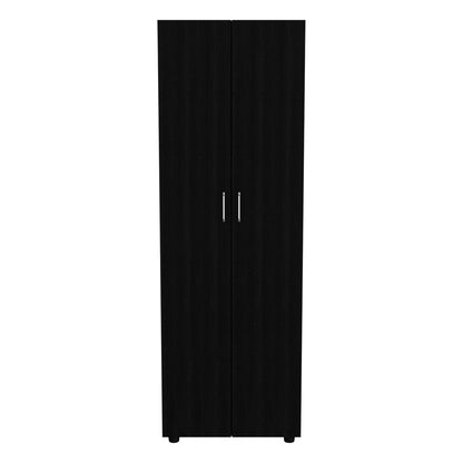 Chagrin 2-Shelf Rectangle Armoire  Black Wengue