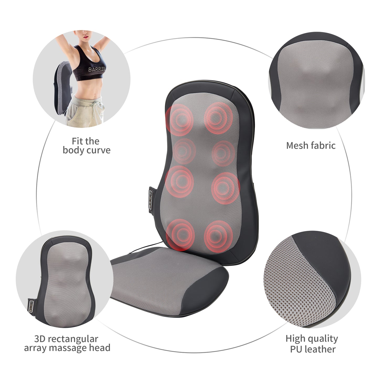 12 massage nodes，full set massage pad,Thai massage car cushion