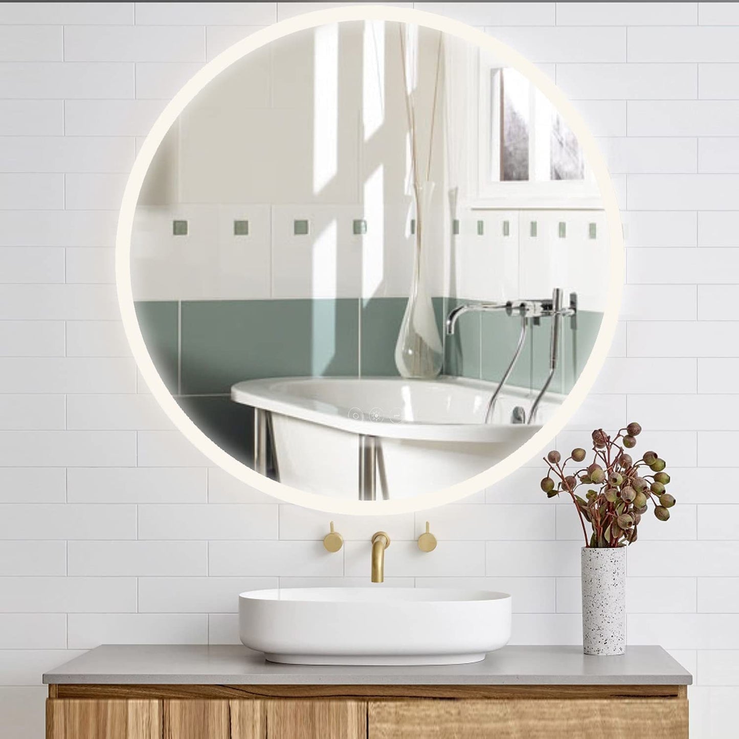 26 inch Acrylic LED Round mirror make up mirror,bathroom,bedroom