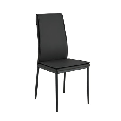 Dining chairs set of 4, Black  modern kitchen chair with metal leg