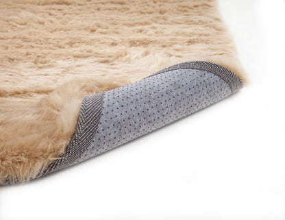 Tan Faux Fur Area Rug 8x10