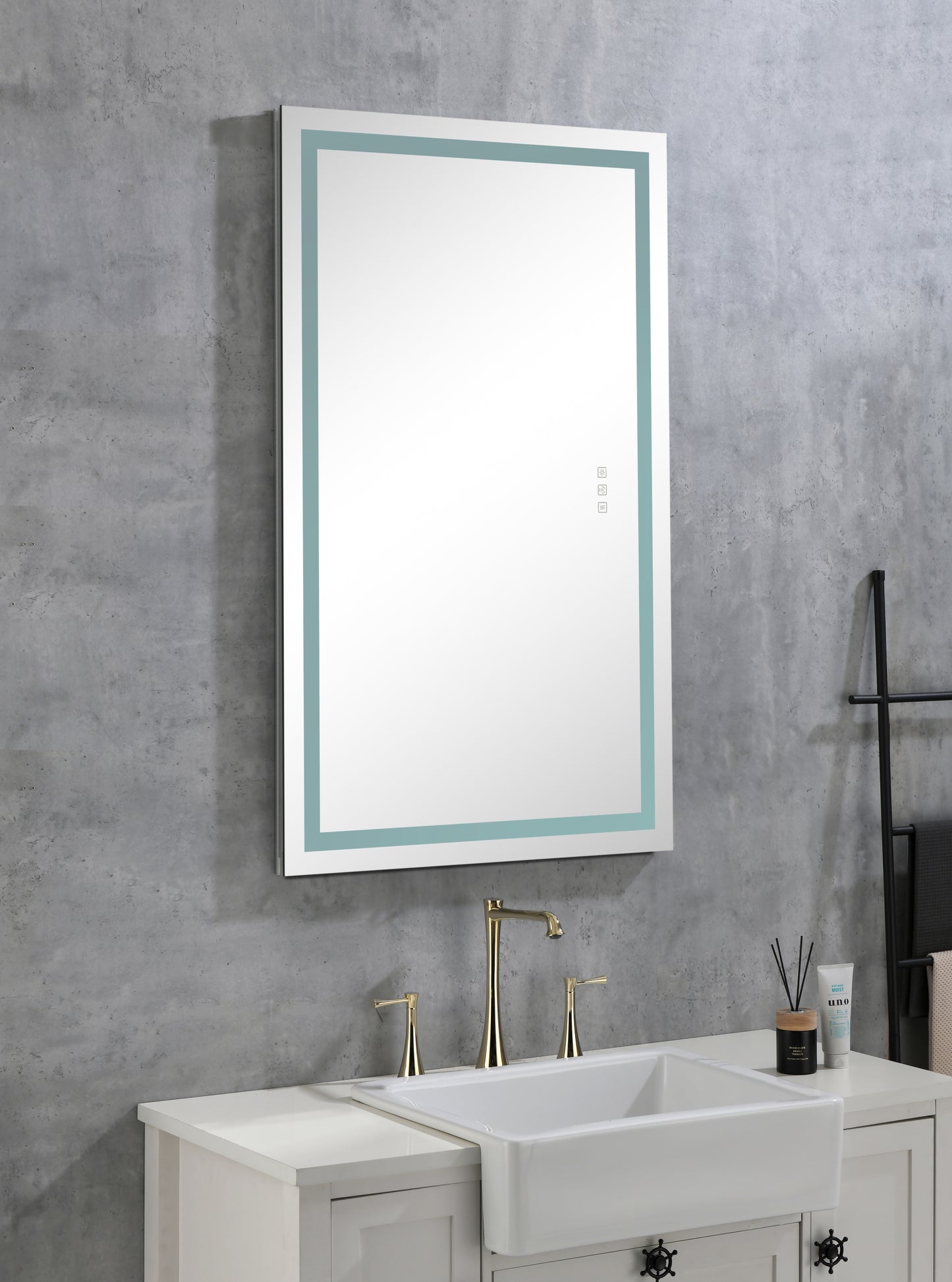 LED Bathroom Mirror with Lights, 40×24 Inch Smart Vanity Mirrors,Lighted Wall Mounted Anti-Fog Dimmable Mirror,Adjustable White/Warm/Natural Lights(Horizontal/Vertical)