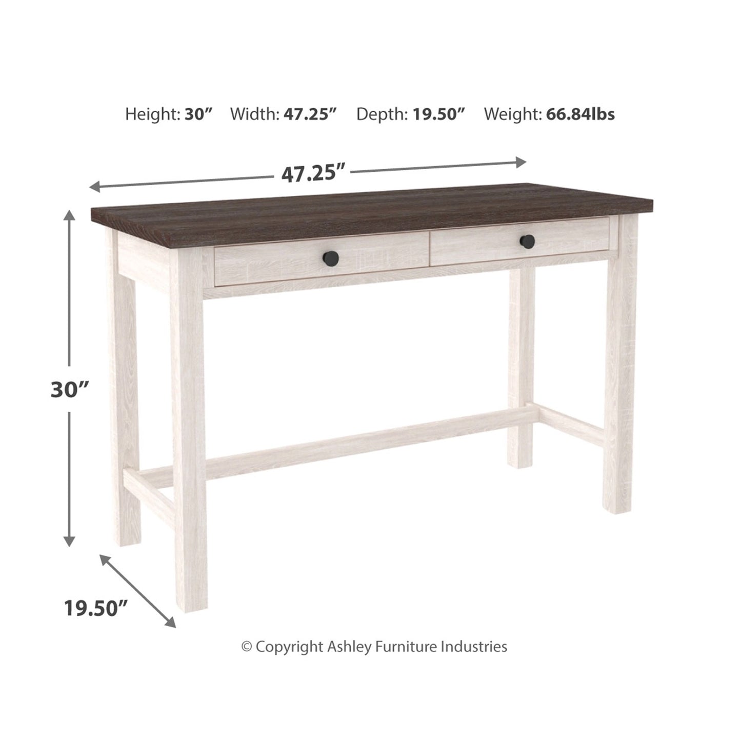 Ashley Dorrinson 47" Two-Tone Casual Home Office Desk H287-14