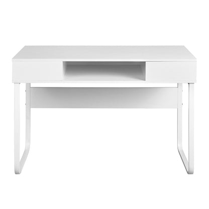 43.3" Rectangular Computer Desk / Writing Desk with Open Storage, White