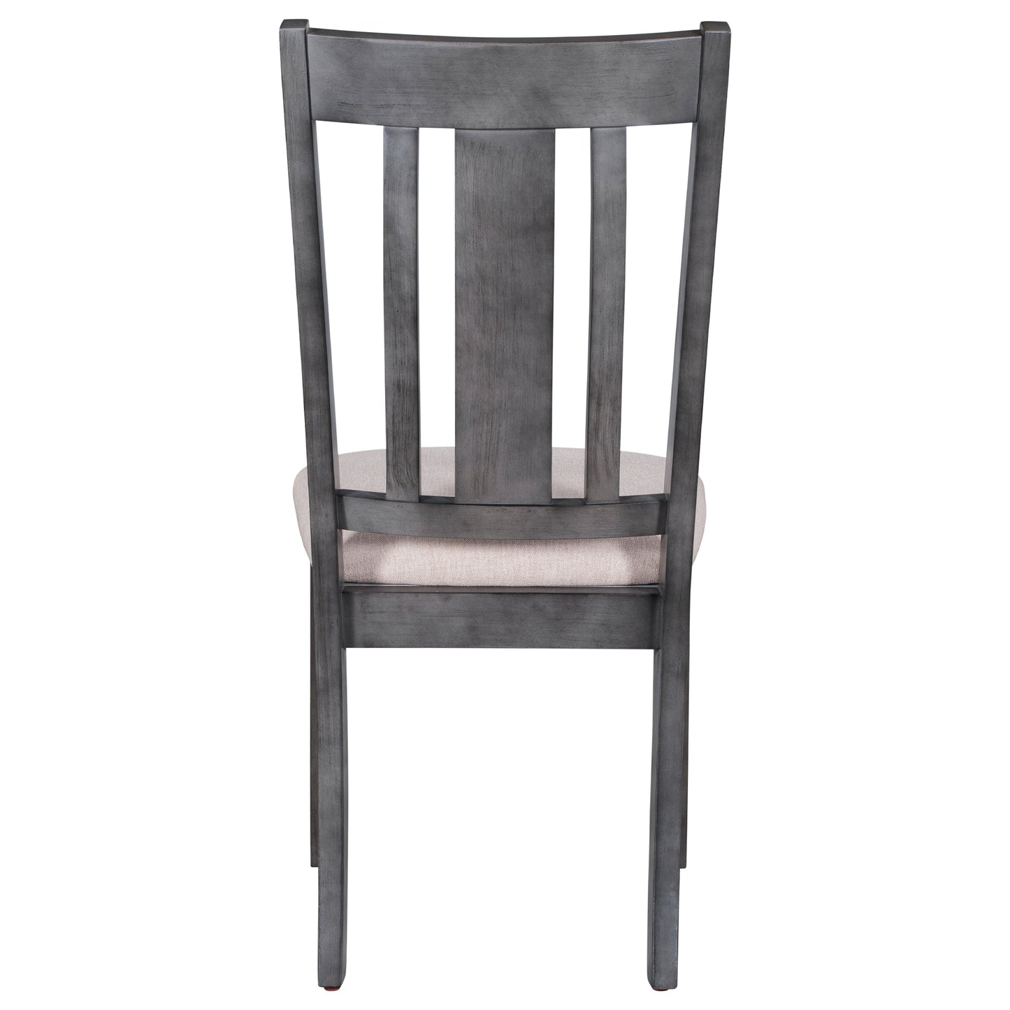 TREXM Industrial Style Wooden Dining Chairs with Ergonomic Design, Set of 2 (Gray)