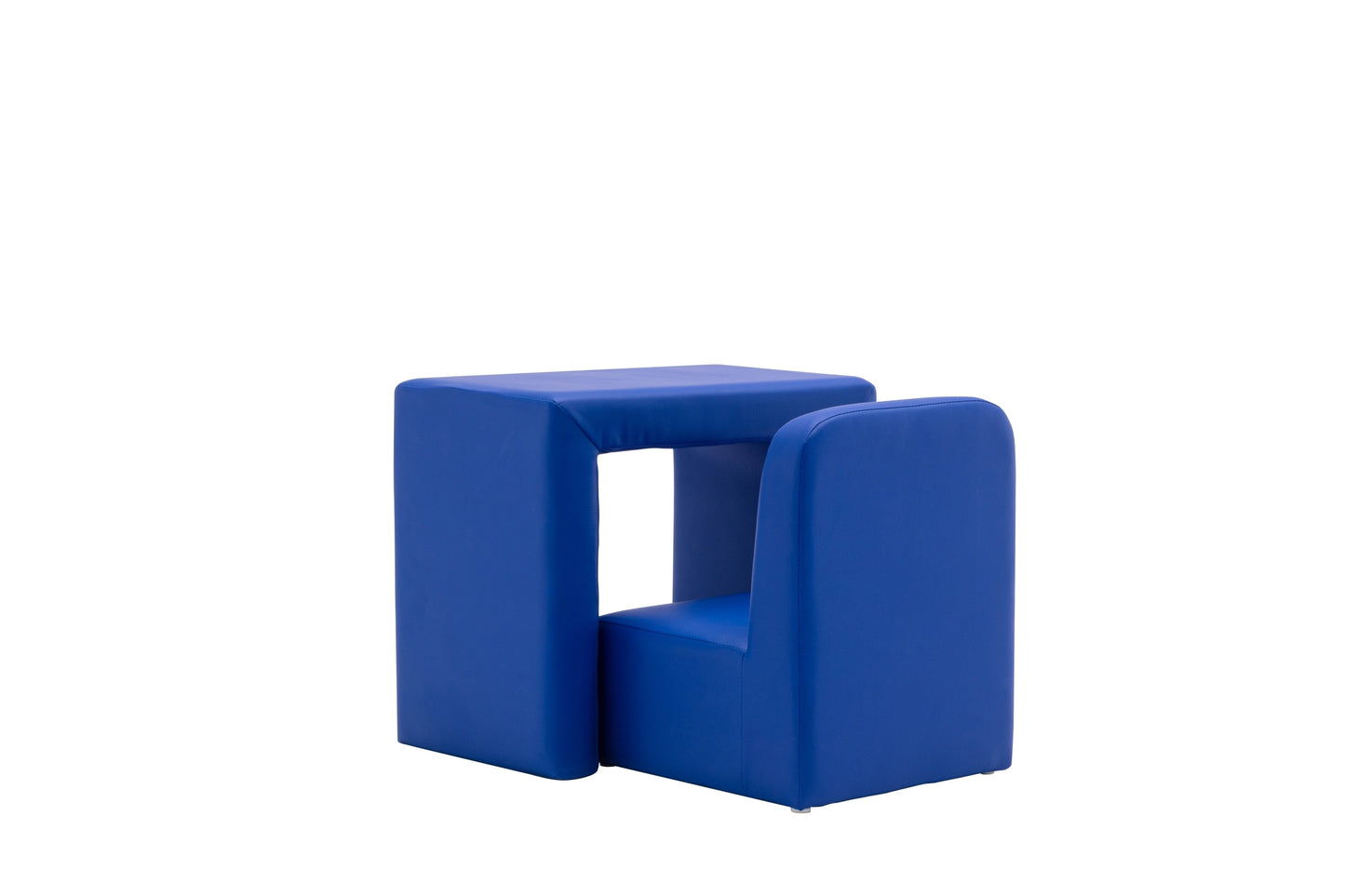 Blue Color 1pc Convertible Armchair/Table for Kids