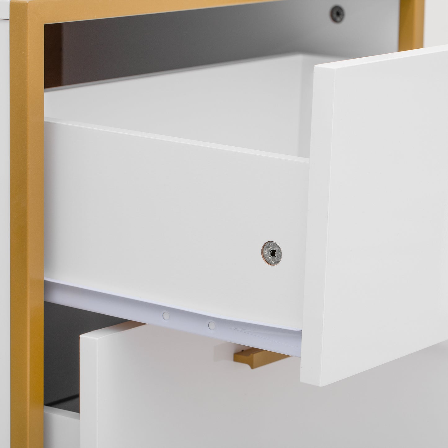 Nightstand with 2 Drawers ，Storage Bedside Table - White