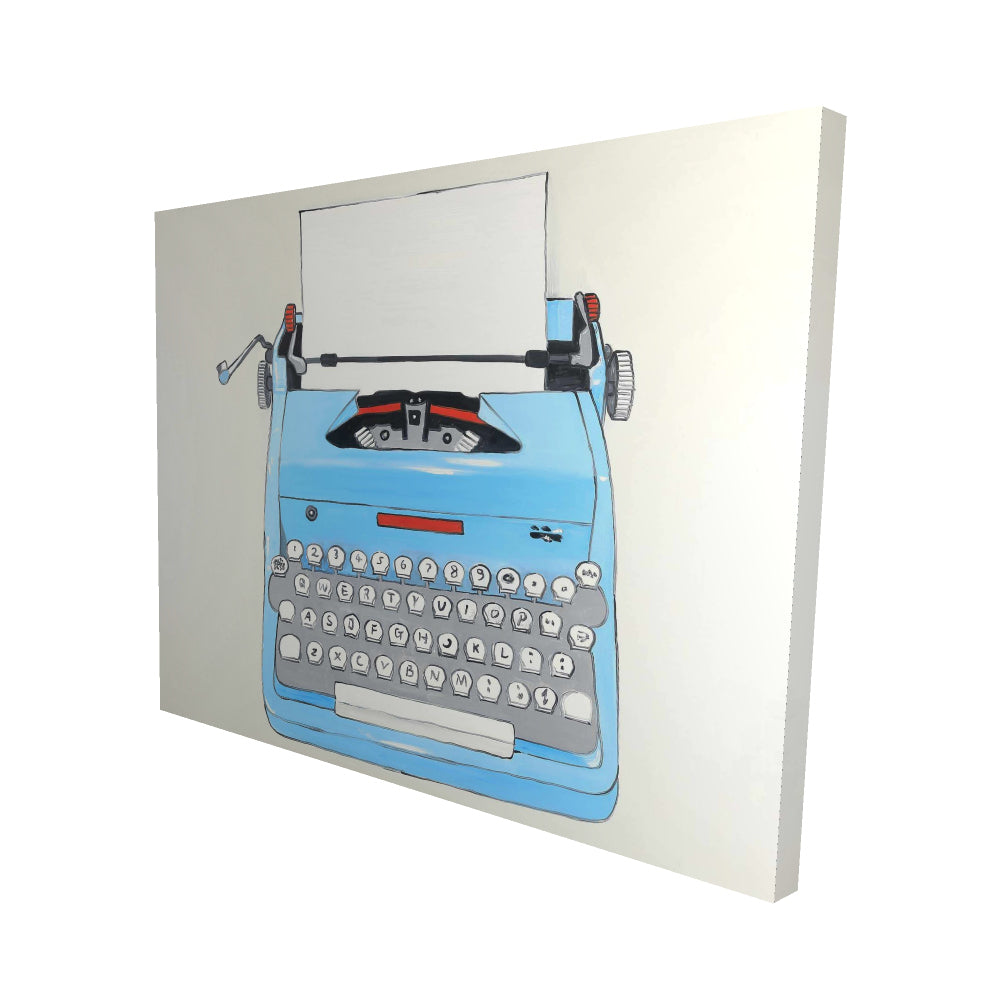 Blue typewritter machine - 08x10 Print on canvas