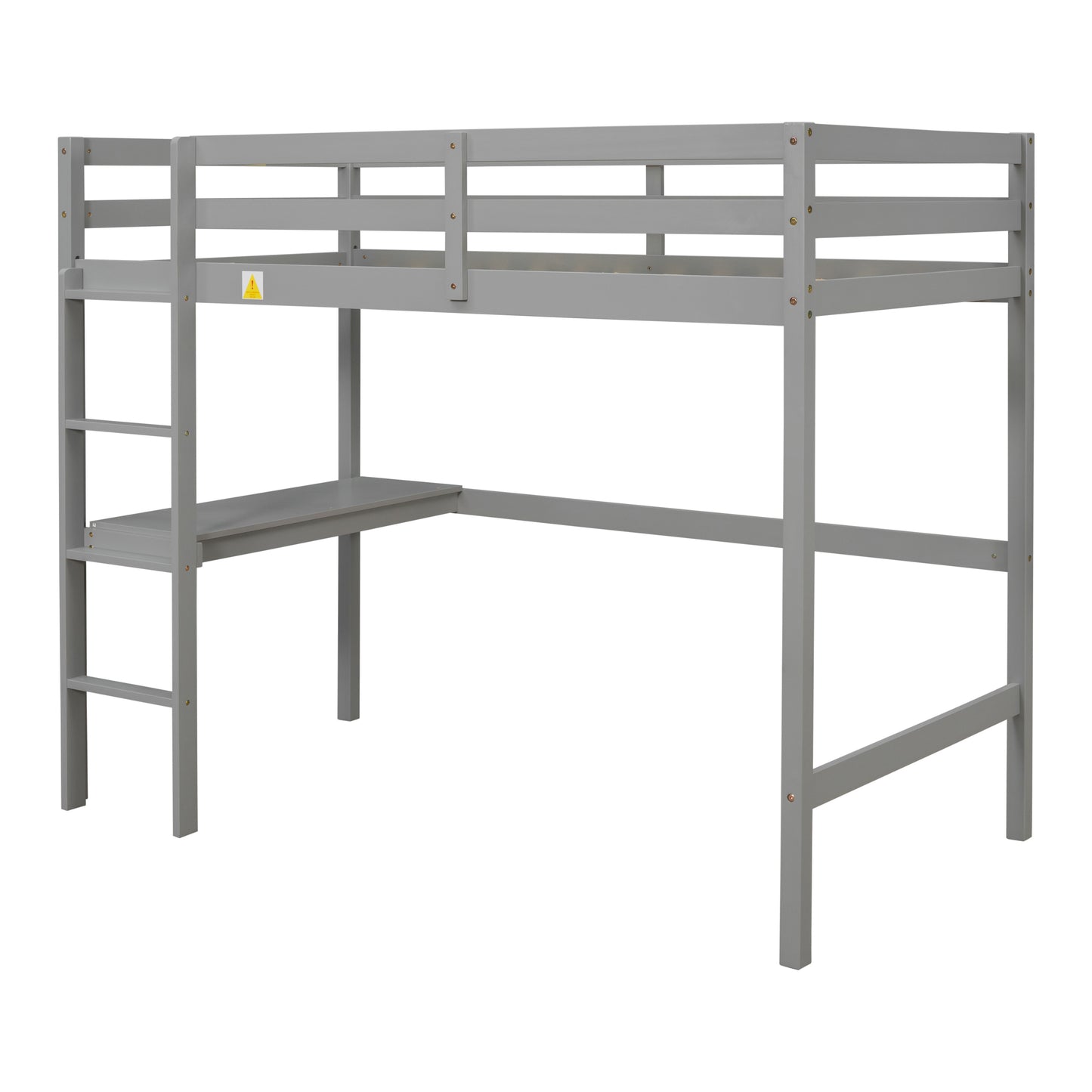 Twin Loft Bed with  built-in desk,Grey