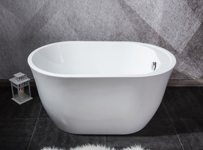 Contemporary Design Acrylic Flatbottom   Bathtub in White