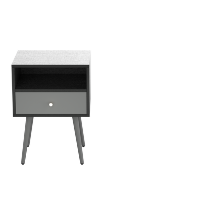 Update Modern Nightstand with 1Drawers, Suitable for Bedroom/Living Room/Side Table (Dark Grey)