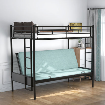 Twin over Full Metal Bunk Bed, Multi-Function,Black(OLD SKU:MF193079AAB)