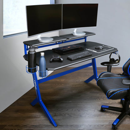 Techni Sport Blue Stryker Gaming Desk, Blue