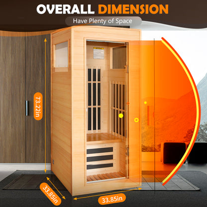 Single Graphene Far Infrared Sauna Room Dual Audio Bluetooth