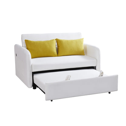 Twins Sofa Bed Cream Fabric