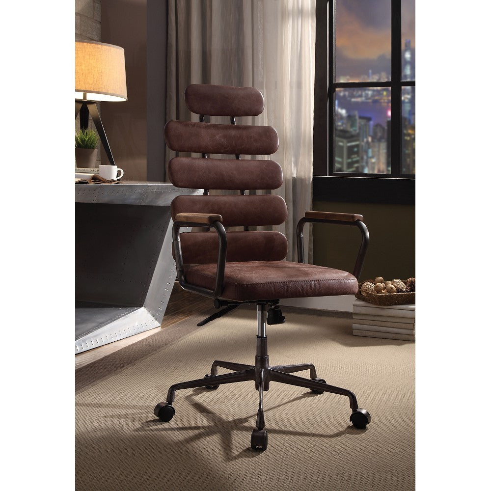 ACME Calan Office Chair in Vintage Whiskey Top Grain Leather 92110