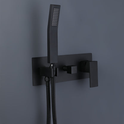 Trustmade 12 Inches Matte Black Shower System Bathroom Luxury Rain Mixer Shower Combo Set Wall Mounted Rainfall Shower Head System, Rough-in Valve Body and Trim Included - 2W01