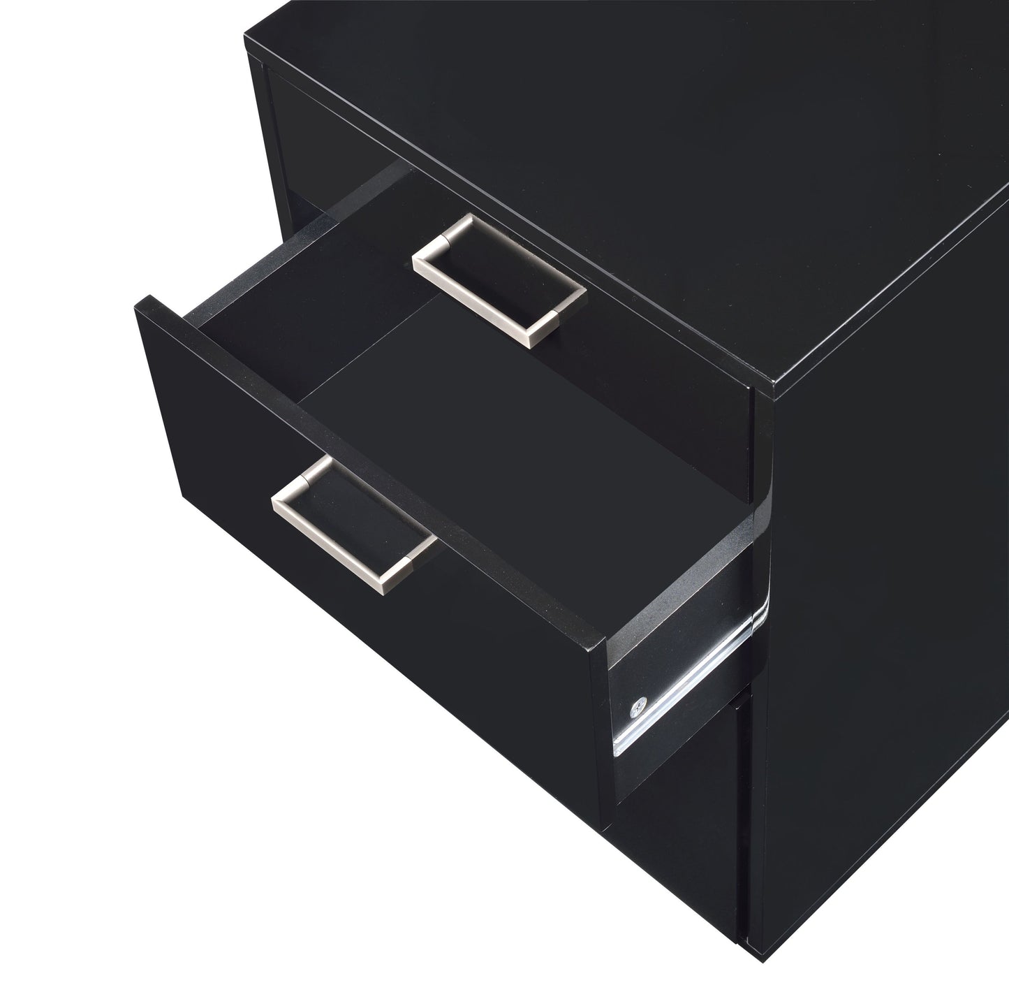 ACME Coleen File Cabinet, Black High Gloss & Chrome 92450