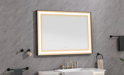 LED Lighted Bathroom Wall Mounted Mirror with High Lumen+Anti-Fog Separately Control