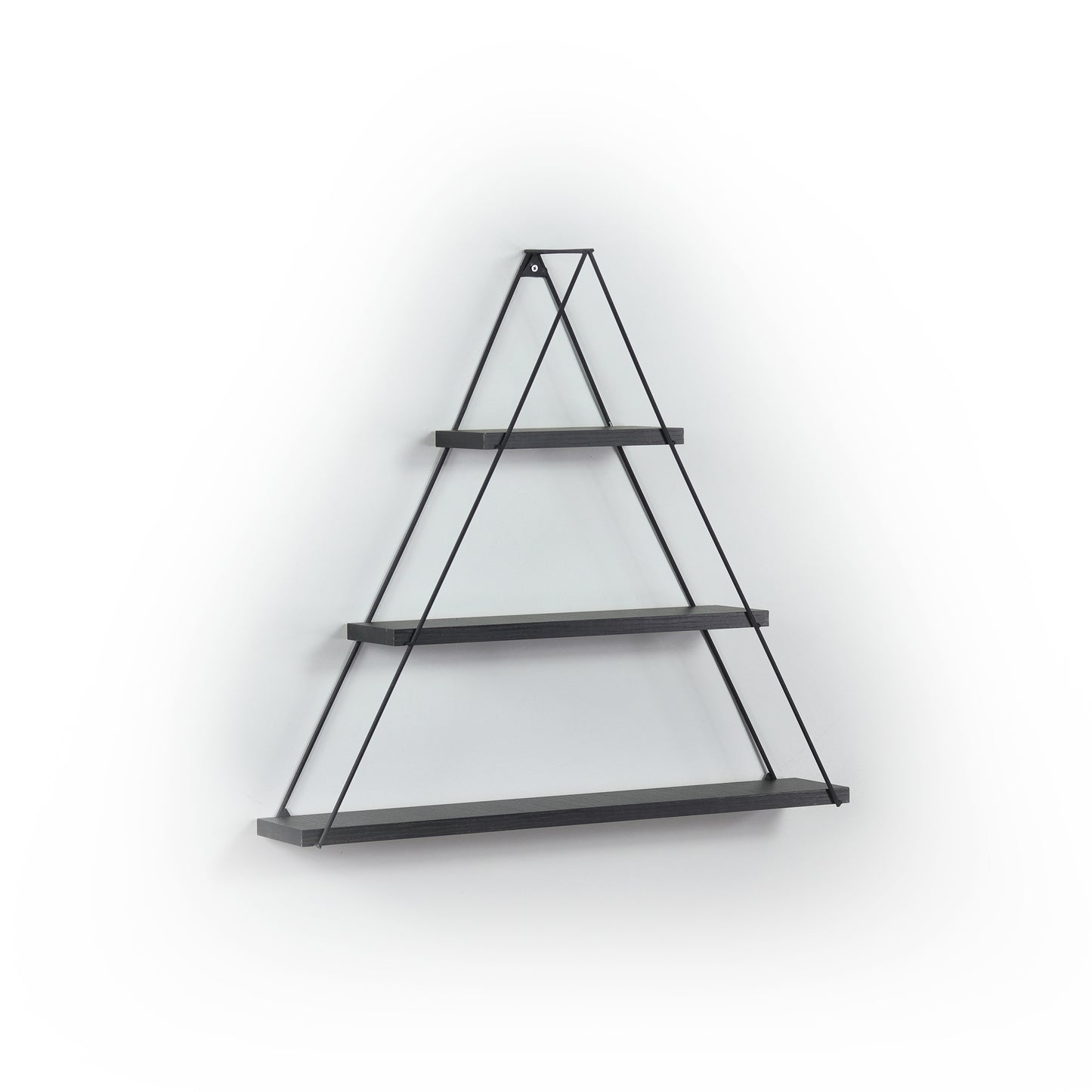 Moset Floating Wall Decor Wall Mounted Rustic Decorative Hanging Metal Bracket Triangle Shelf for Books, Black