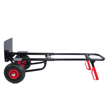 Heavy duty manual truck with double handles 330 lb steel trolley for moving heavy platform truck with 10 "rubber wheels for moving/warehouse/garden/grocery