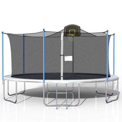 16FT TRAMPOLINE WITH ENCLOSURE NET AND LADDER-METAL