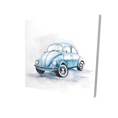 Beetle blue car - 16x16 Print on canvas