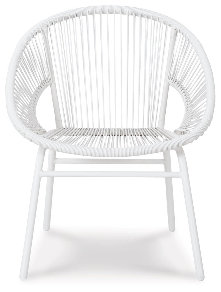 Ashley Mandarin White Casual Cape Outdoor Table and Chairs (Set of 3) P312-050